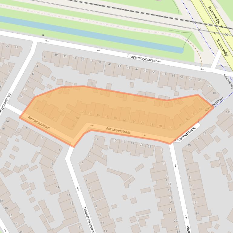 Kaart van postcodegebied 3312PB.