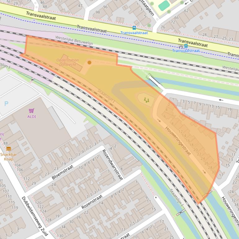 Kaart van postcodegebied 3312PL.