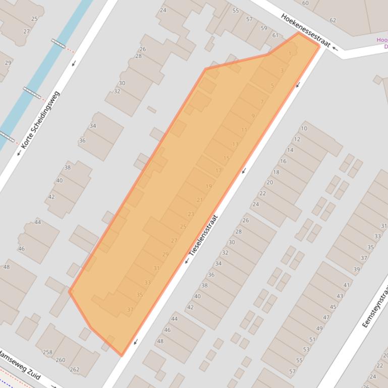 Kaart van postcodegebied 3312PN.