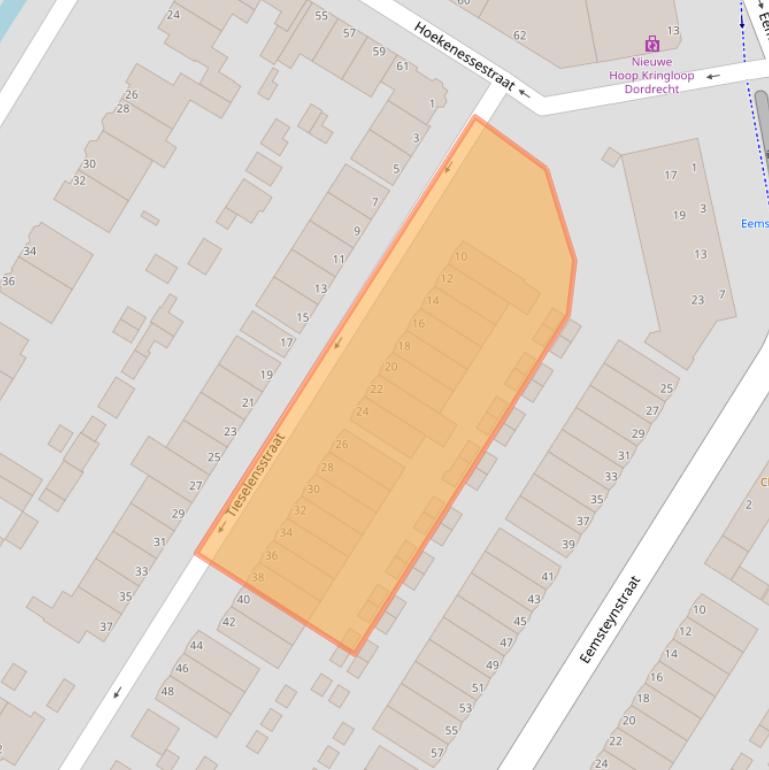 Kaart van postcodegebied 3312PP.