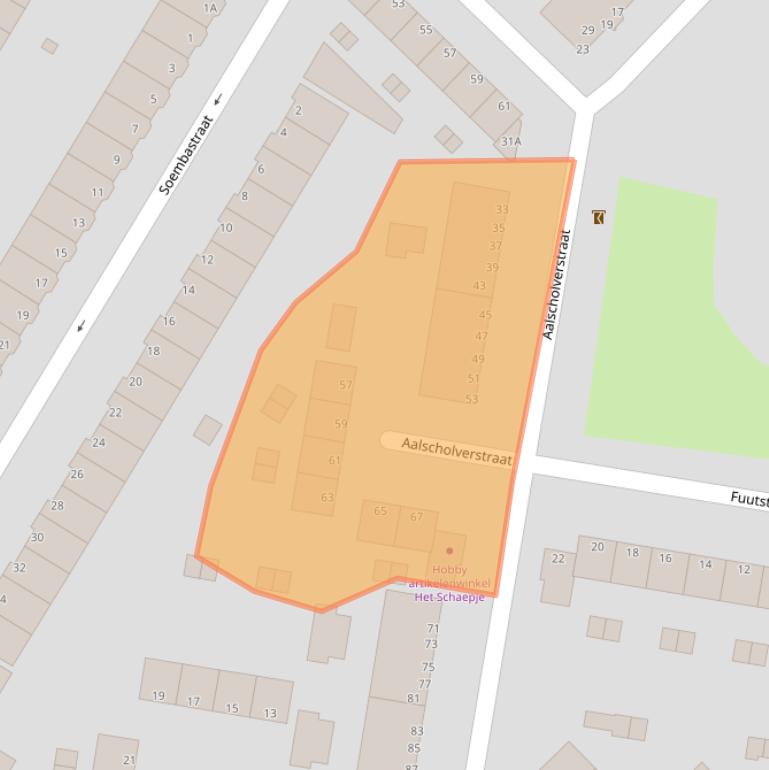 Kaart van postcodegebied 3312RB.