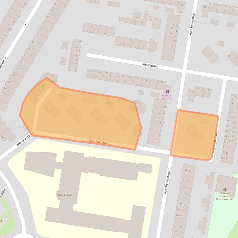 Kaart van postcodegebied 3312RN.