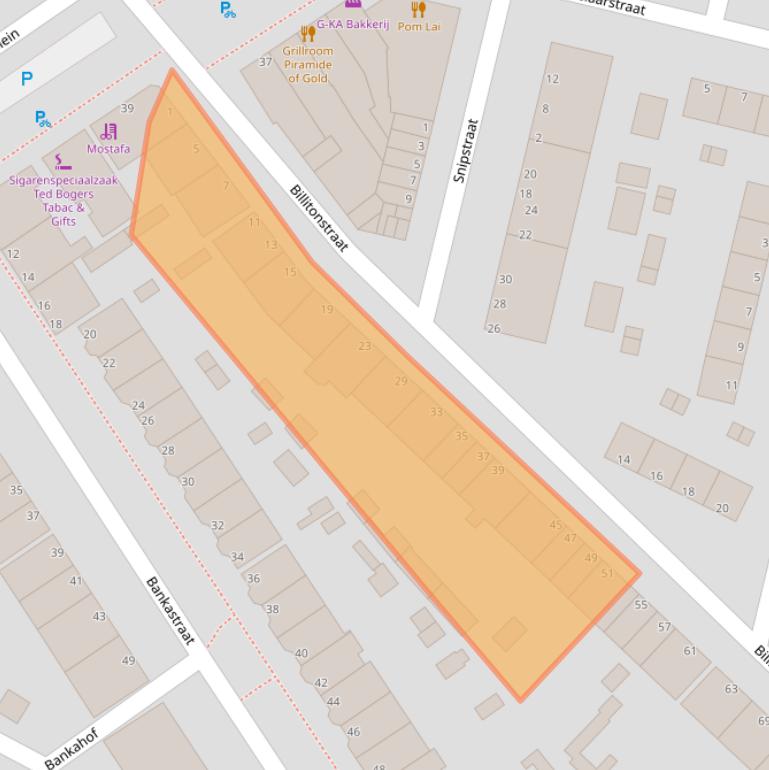 Kaart van postcodegebied 3312SB.