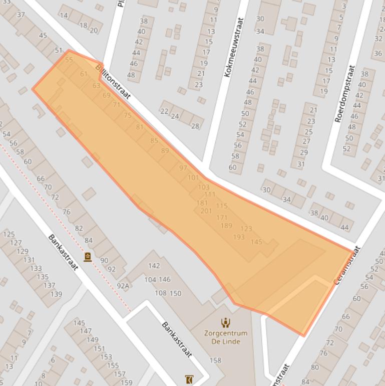 Kaart van postcodegebied 3312SC.