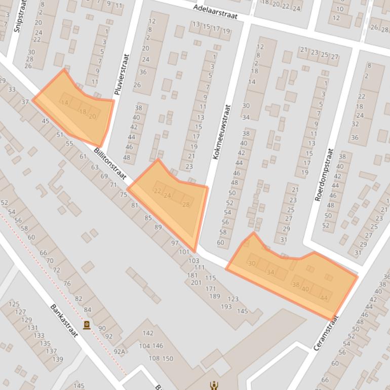 Kaart van postcodegebied 3312SE.