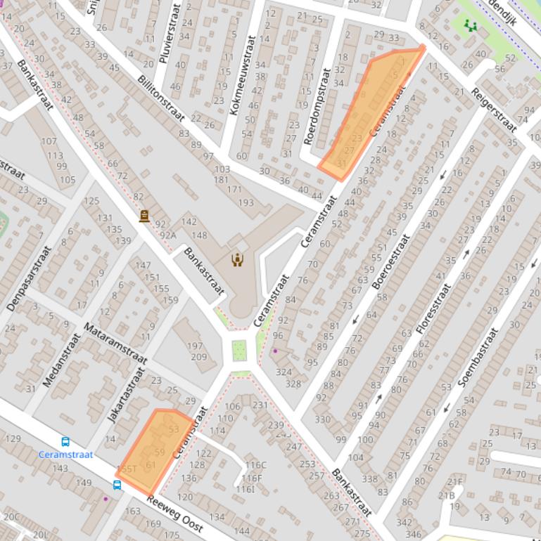 Kaart van postcodegebied 3312SG.