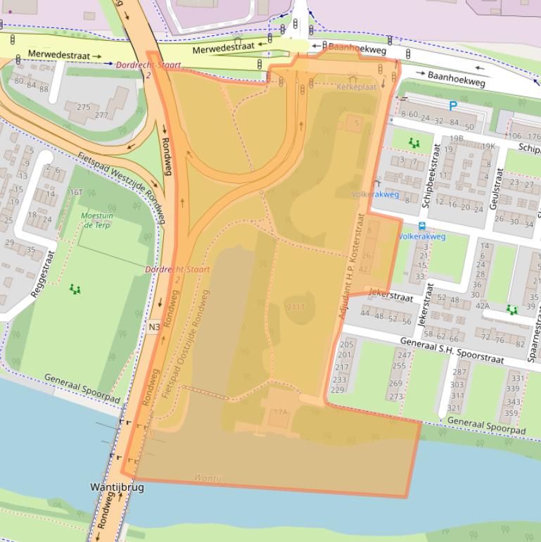 Kaart van postcodegebied 3313AM.