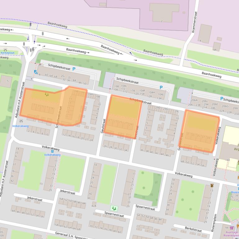 Kaart van postcodegebied 3313AP.