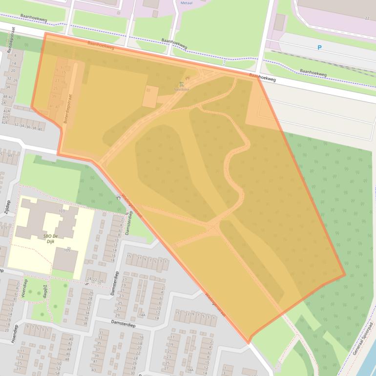 Kaart van postcodegebied 3313BA.