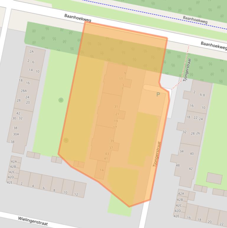 Kaart van postcodegebied 3313BJ.