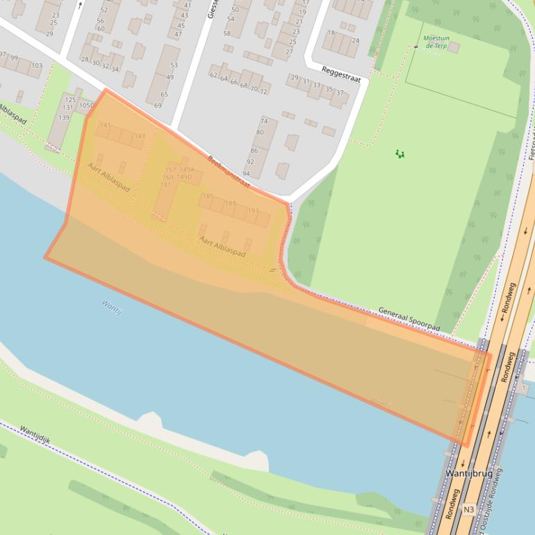 Kaart van postcodegebied 3313CD.