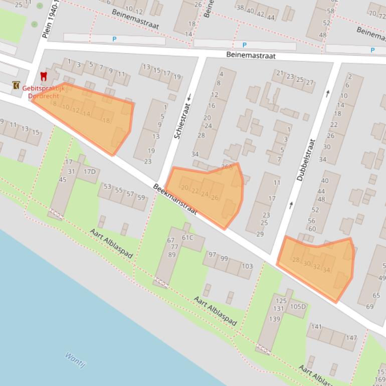 Kaart van postcodegebied 3313CE.