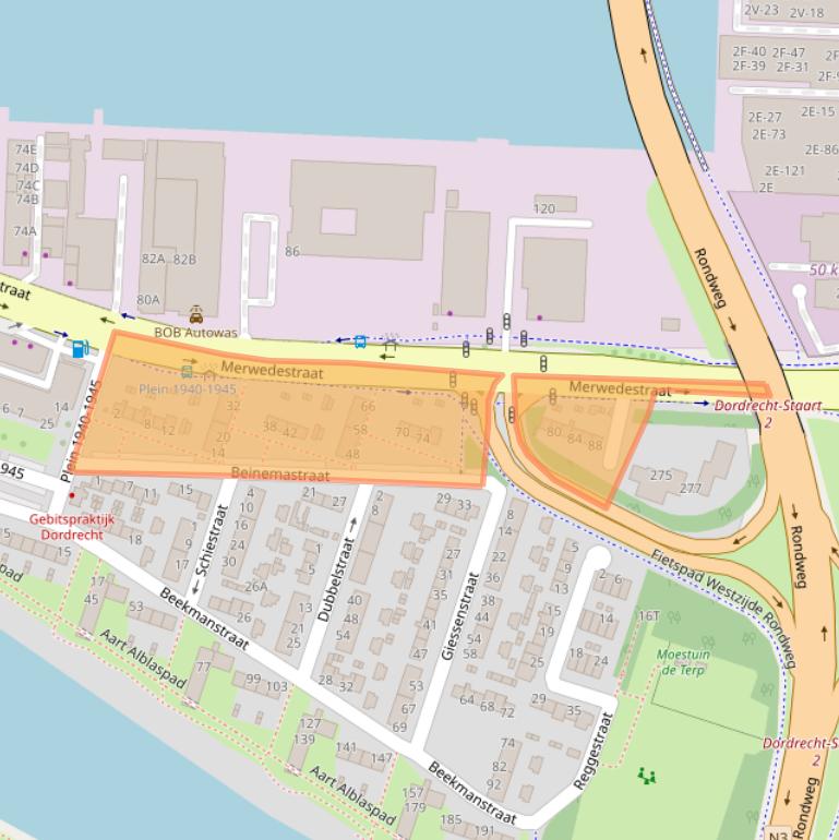 Kaart van postcodegebied 3313CH.