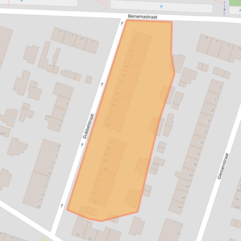 Kaart van postcodegebied 3313CM.