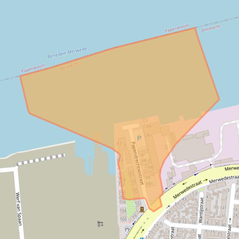 Kaart van postcodegebied 3313CT.