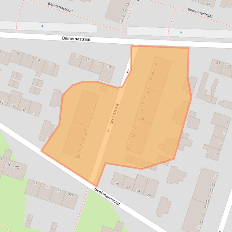 Kaart van postcodegebied 3313CX.