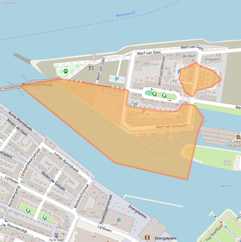 Kaart van postcodegebied 3313DB.