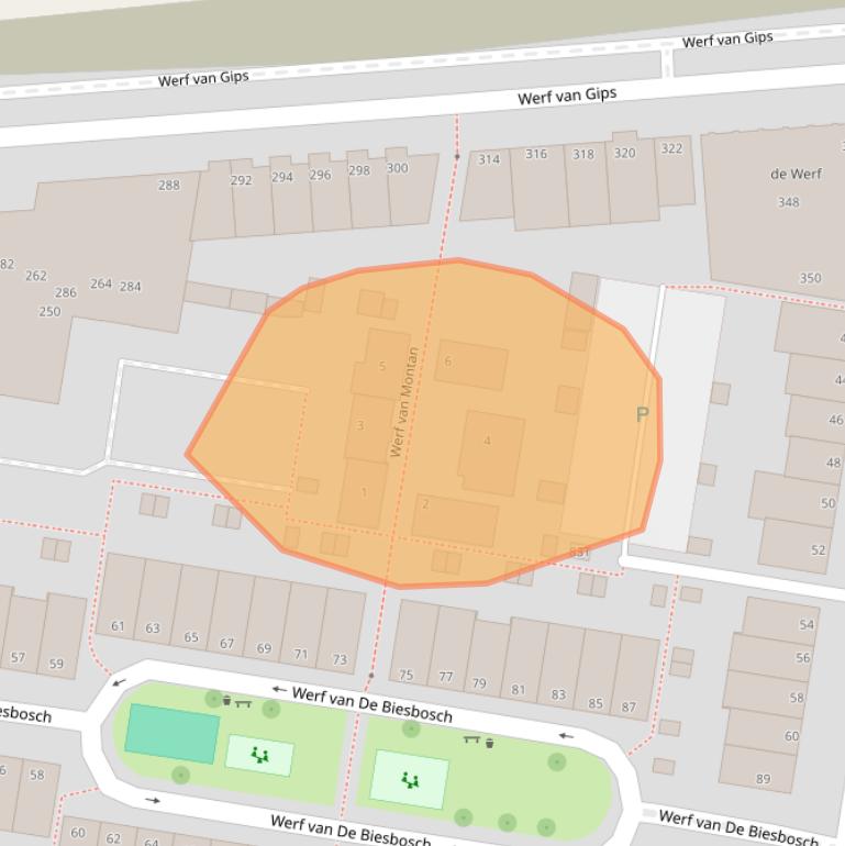 Kaart van postcodegebied 3313DE.