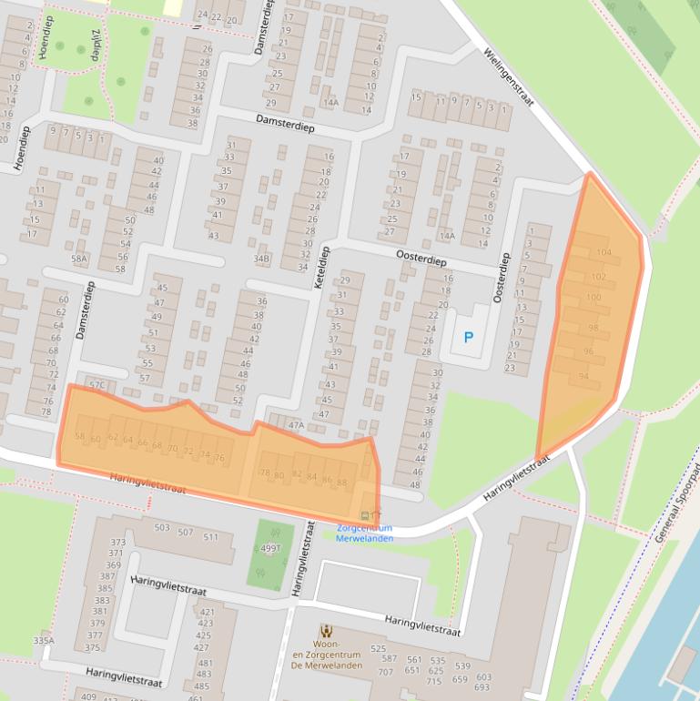 Kaart van postcodegebied 3313ET.