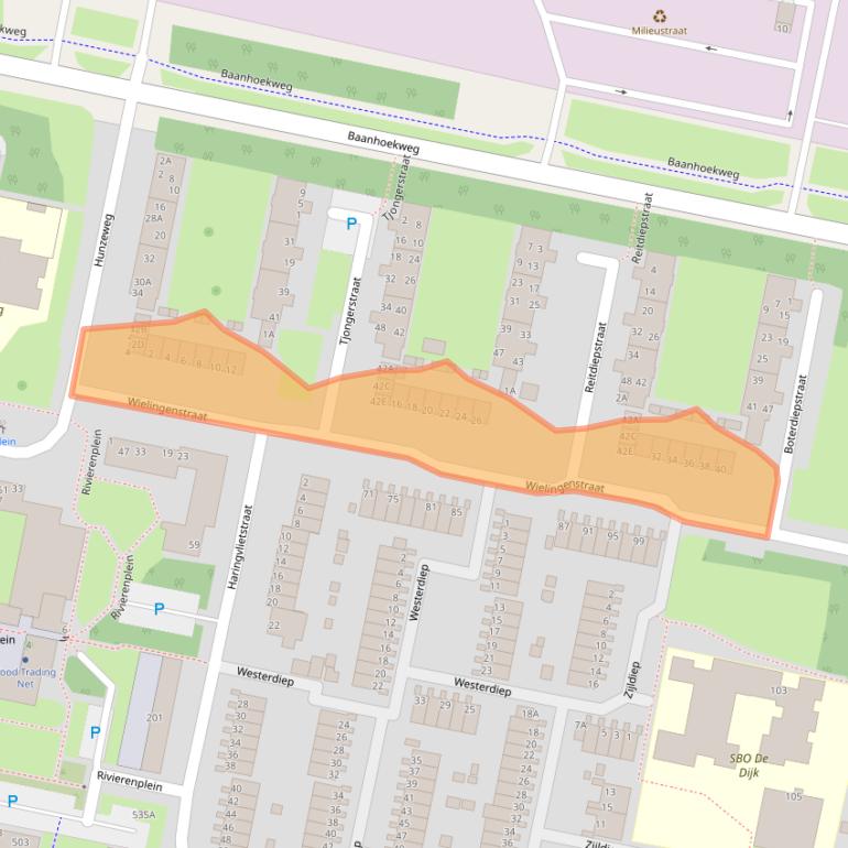 Kaart van postcodegebied 3313EW.
