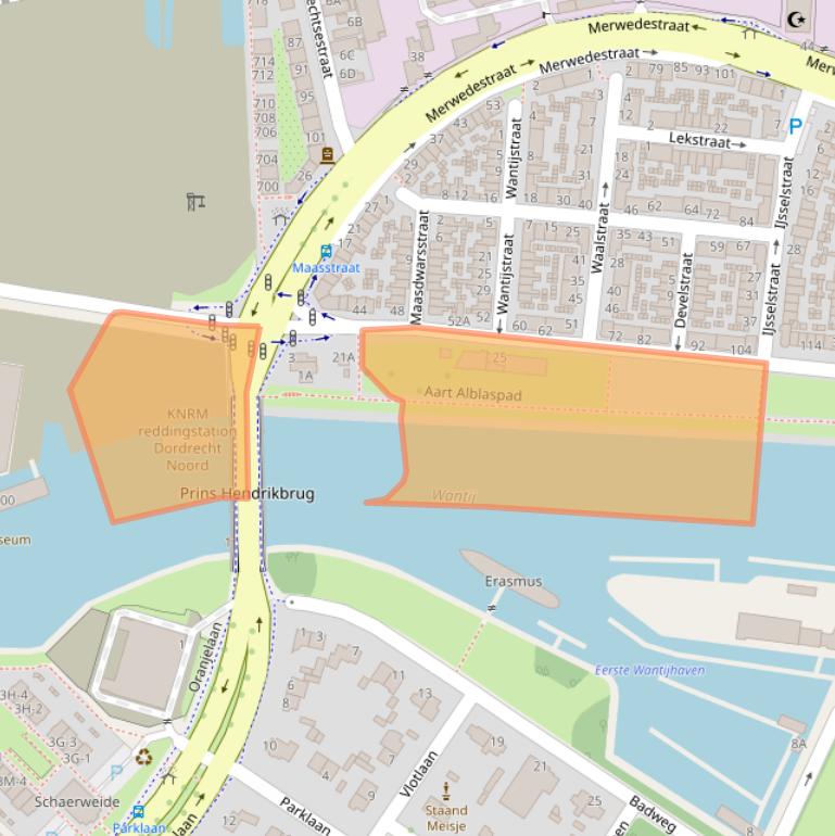 Kaart van postcodegebied 3313GE.