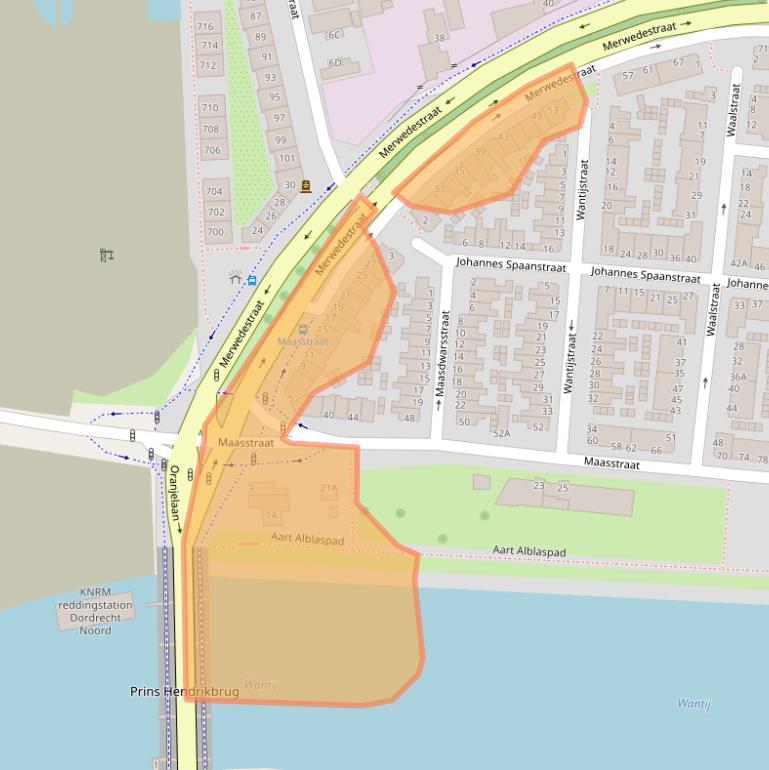 Kaart van postcodegebied 3313GN.