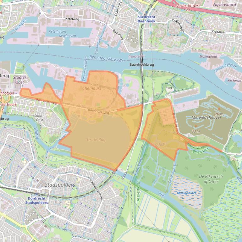 Kaart van postcodegebied 3313LA.