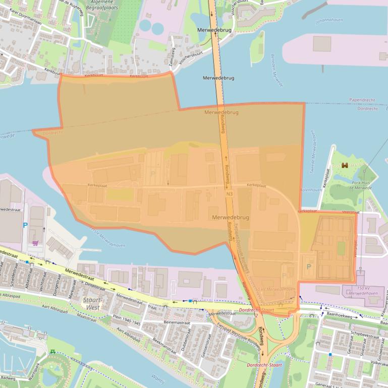 Kaart van postcodegebied 3313LC.