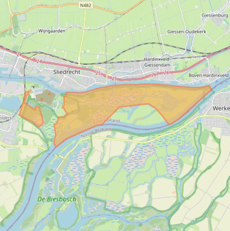 Kaart van postcodegebied 3313LE.