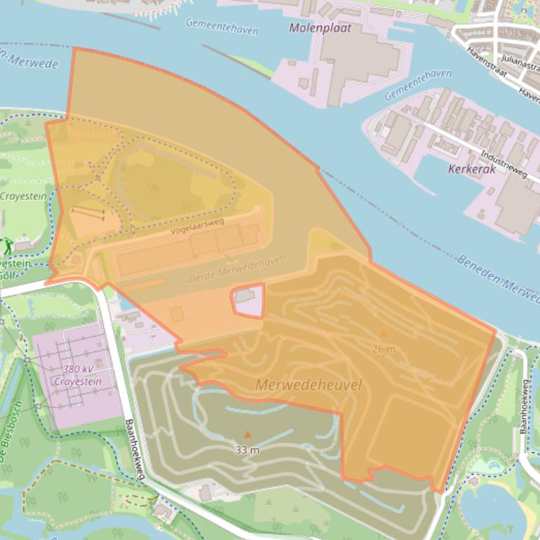 Kaart van postcodegebied 3313LL.