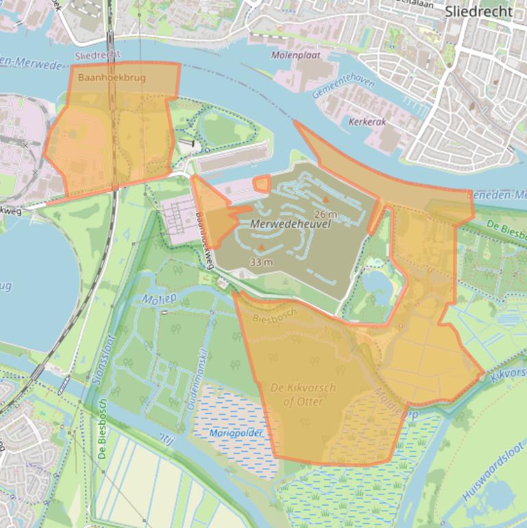 Kaart van postcodegebied 3313LP.