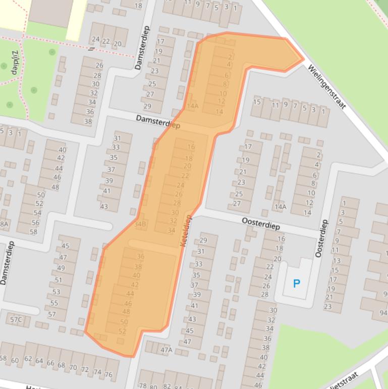Kaart van postcodegebied 3313TD.