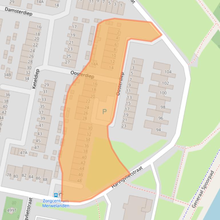 Kaart van postcodegebied 3313TG.