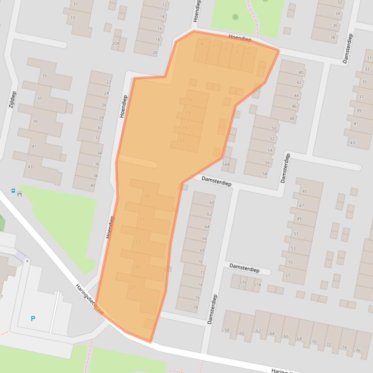 Kaart van postcodegebied 3313VA.