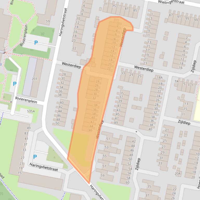 Kaart van postcodegebied 3313VD.