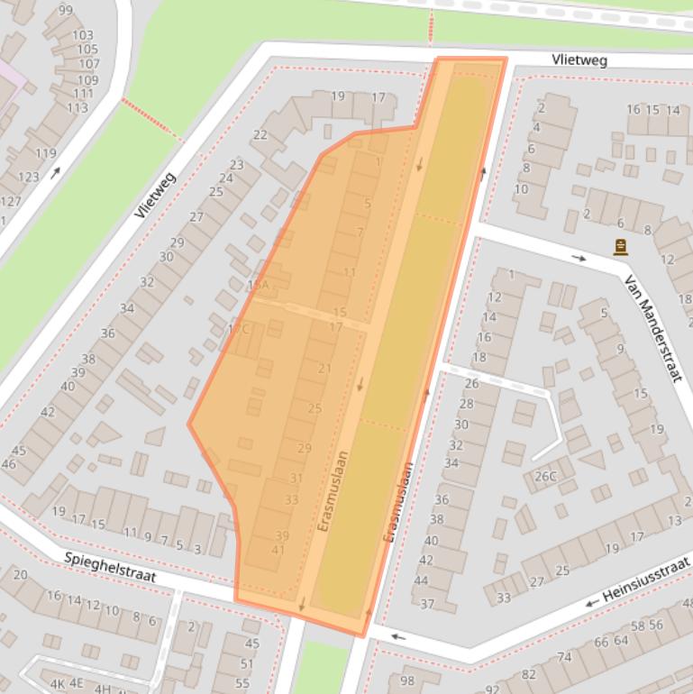Kaart van postcodegebied 3314AB.