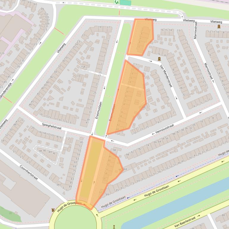 Kaart van postcodegebied 3314AD.