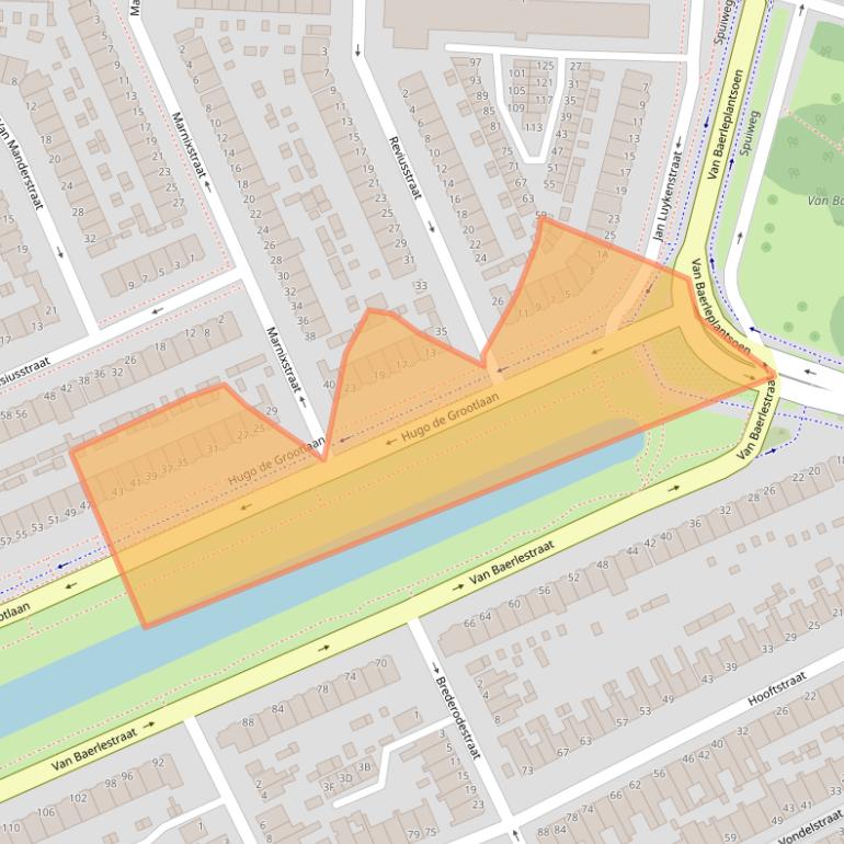 Kaart van postcodegebied 3314AE.
