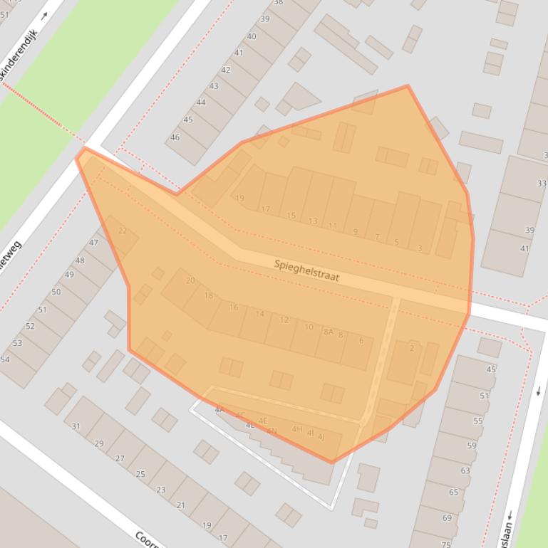 Kaart van postcodegebied 3314AS.