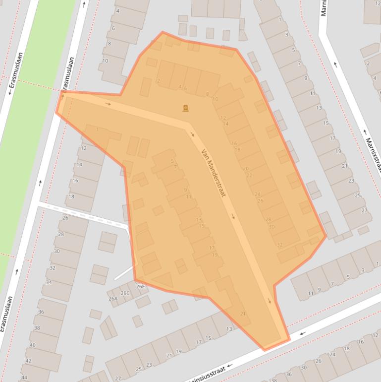 Kaart van postcodegebied 3314AT.