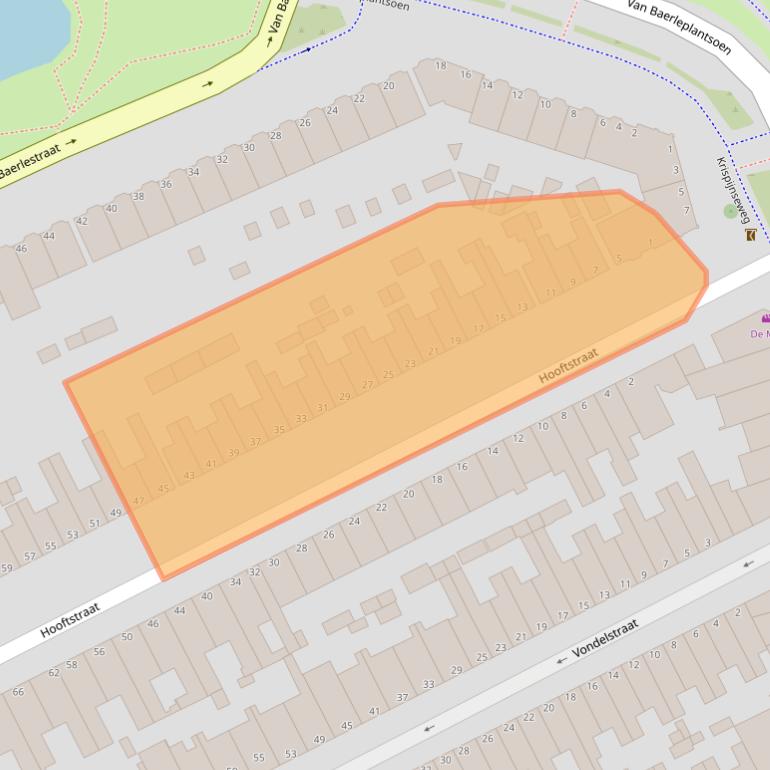 Kaart van postcodegebied 3314BA.