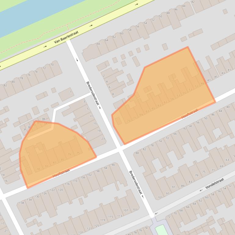Kaart van postcodegebied 3314BB.