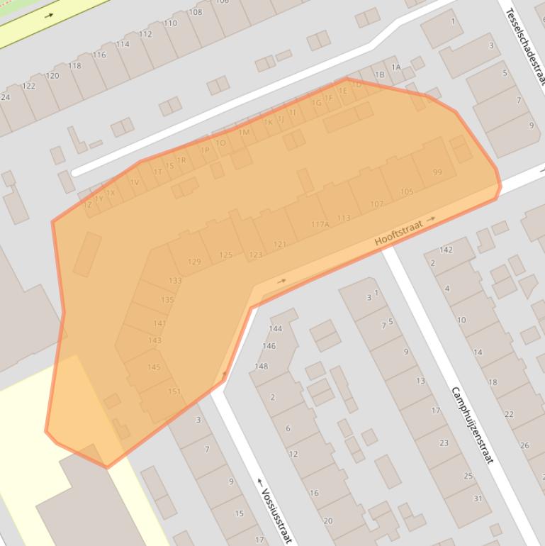 Kaart van postcodegebied 3314BC.