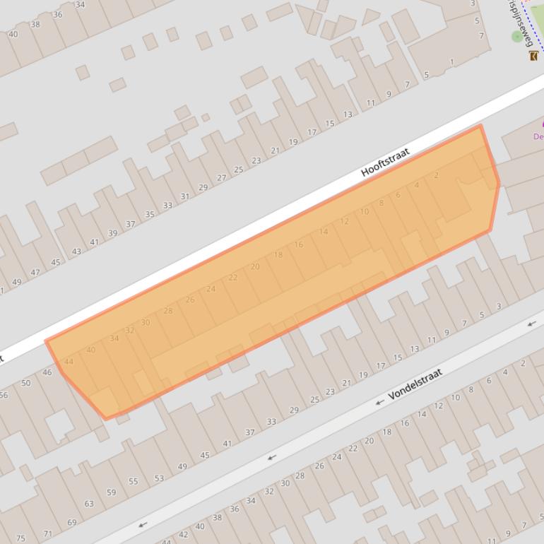 Kaart van postcodegebied 3314BD.