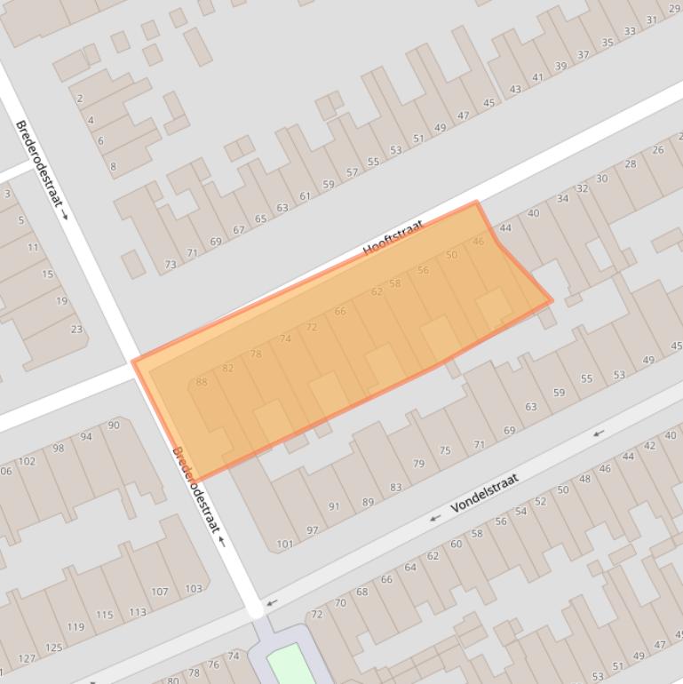 Kaart van postcodegebied 3314BE.