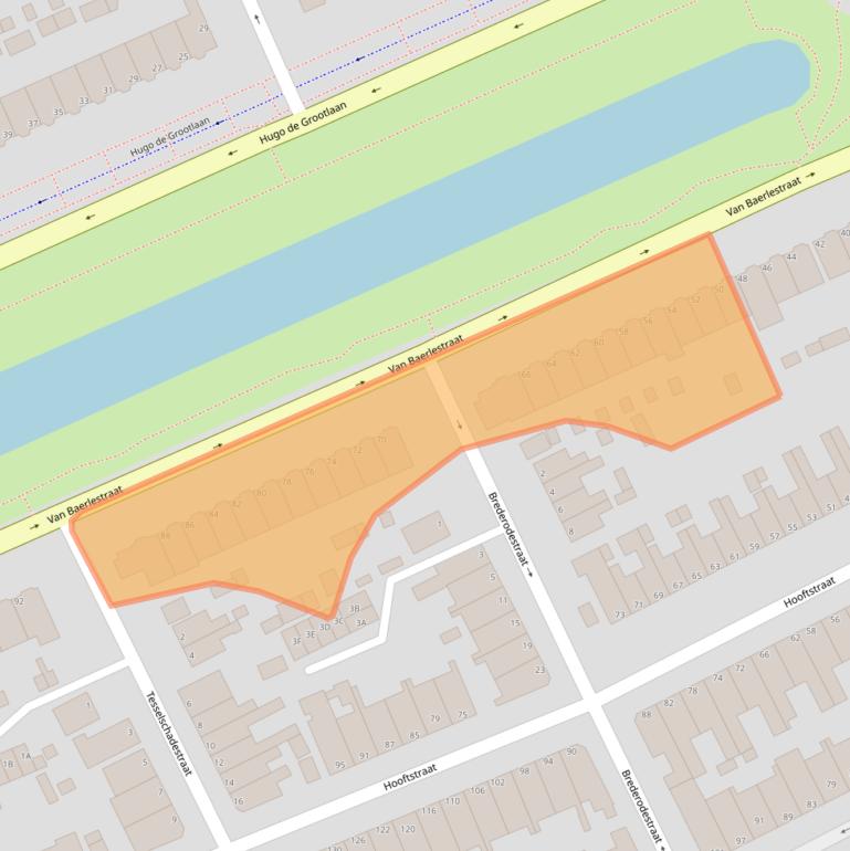 Kaart van postcodegebied 3314BK.