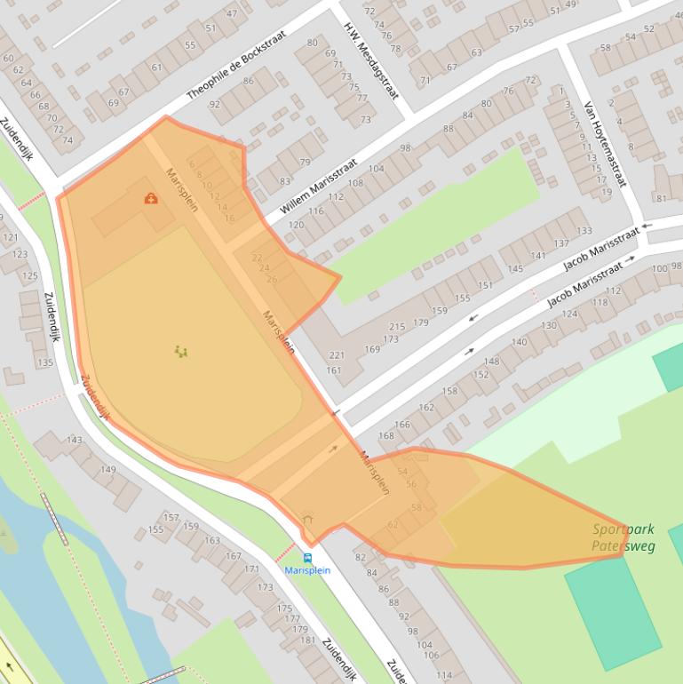 Kaart van postcodegebied 3314CJ.