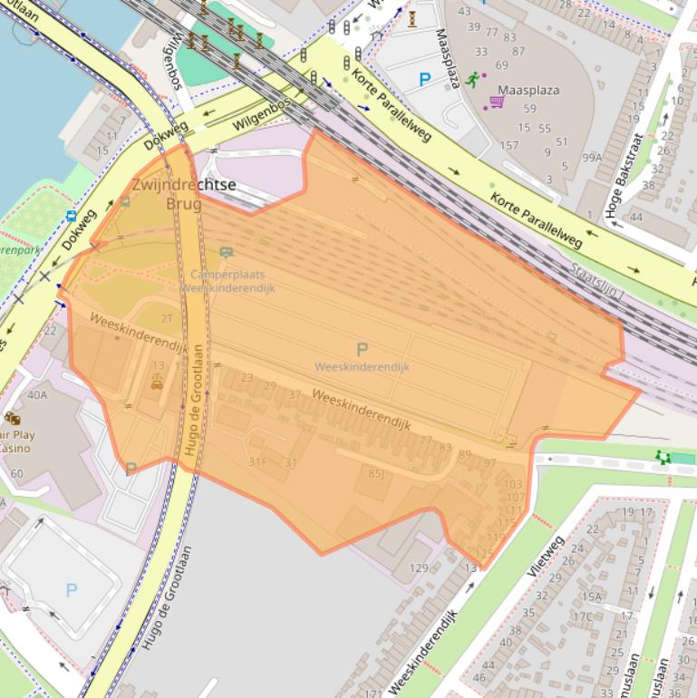 Kaart van postcodegebied 3314CM.