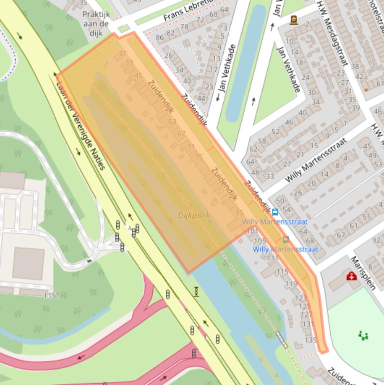 Kaart van postcodegebied 3314CR.