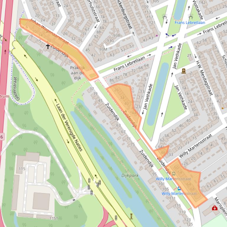 Kaart van postcodegebied 3314CW.